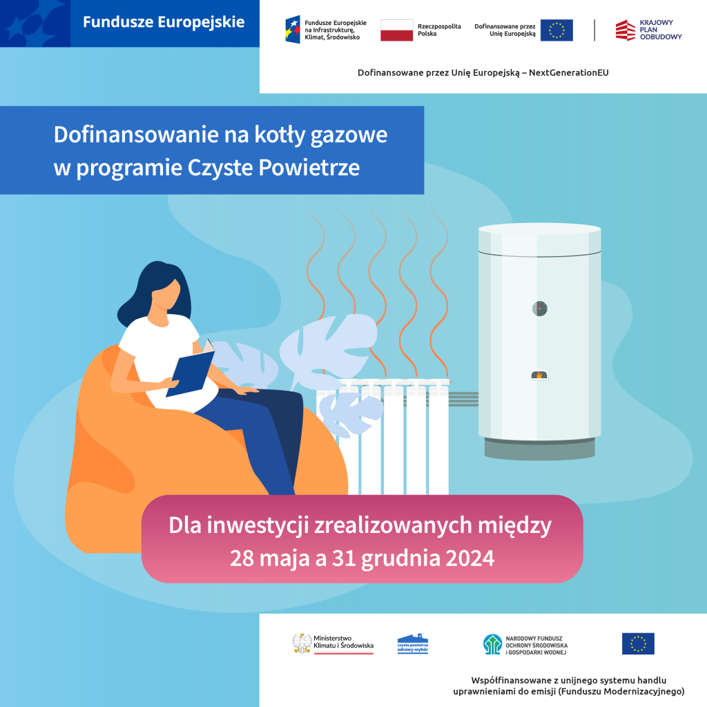 Wznowienie naboru wniosków o dofinansowanie zakupu i montażu kotłów gazowych w ramach programu  &bdquo;Czyste Powietrze&rdquo;