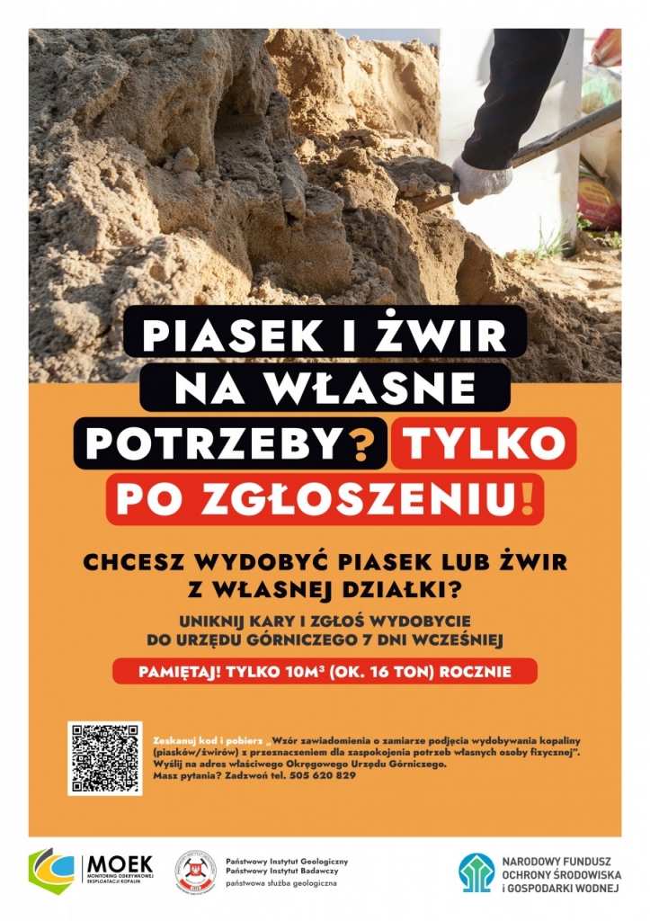 Piasek i żwir na własne potrzeby? Tylko po zgłoszeniu!
