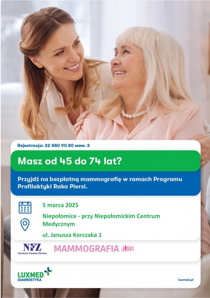 Bezpłatne badania mammograficzne