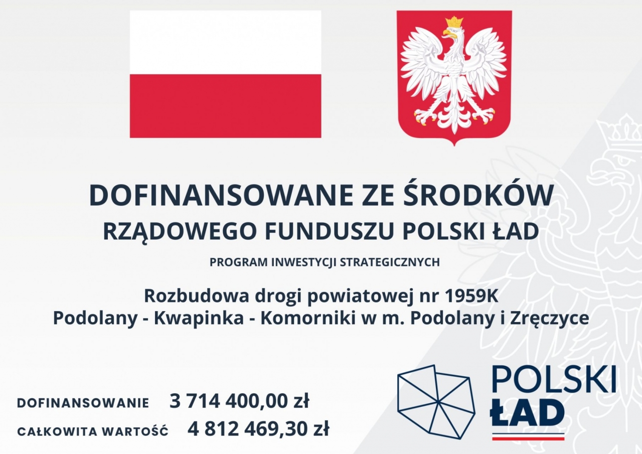 Rozbudowa drogi powiatowej nr 1959K  Podolany - Kwapinka &ndash; Komorniki