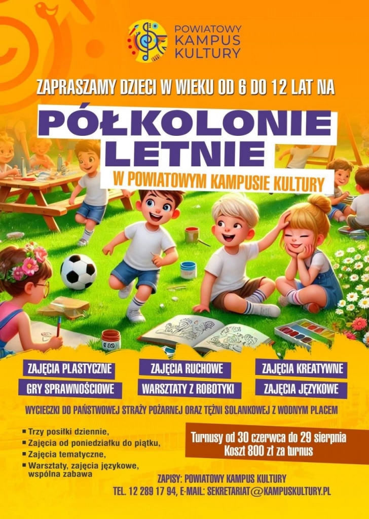 Letnie półkolonie w Powiatowym Kampusie Kultury! 