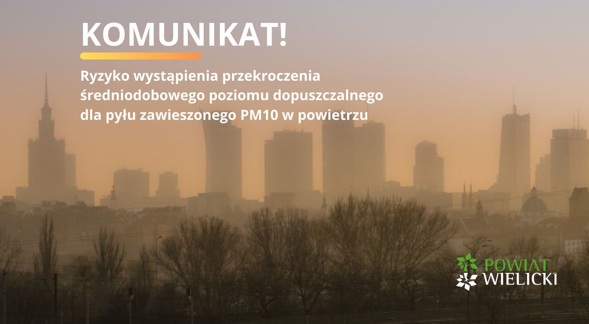 Ryzyko przekroczenia poziomu PM10 - 19 stycznia