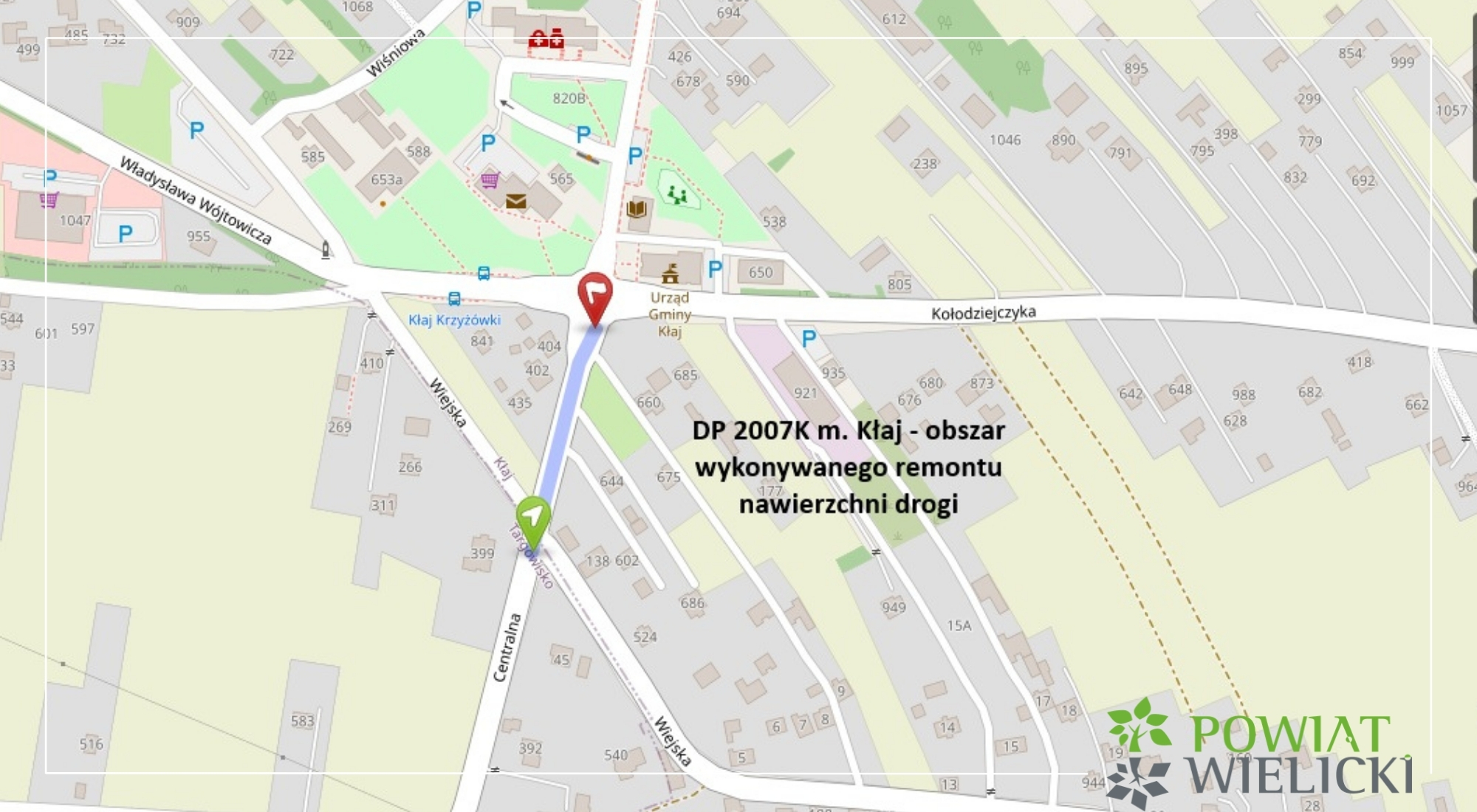 Zarząd Dróg Powiatowych w Wieliczce informuje o planowanych utrudnieniach w ruchu drogowym