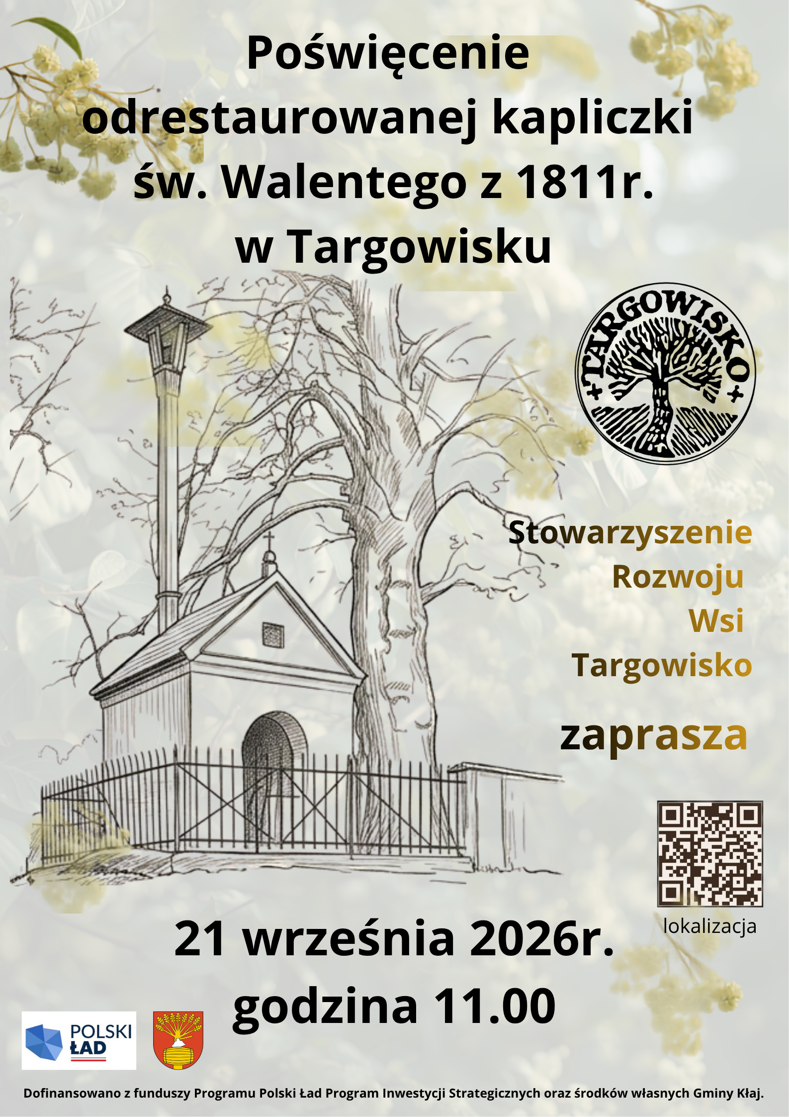 Poświęcenie odrestaurowanej kapliczki św. Walentego z 1811 r. w Targowisku