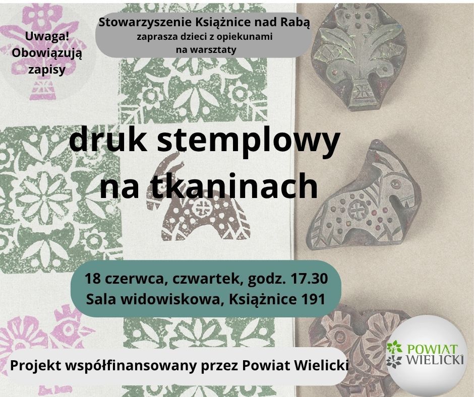 Warsztaty – druk stemplowy na tkaninach